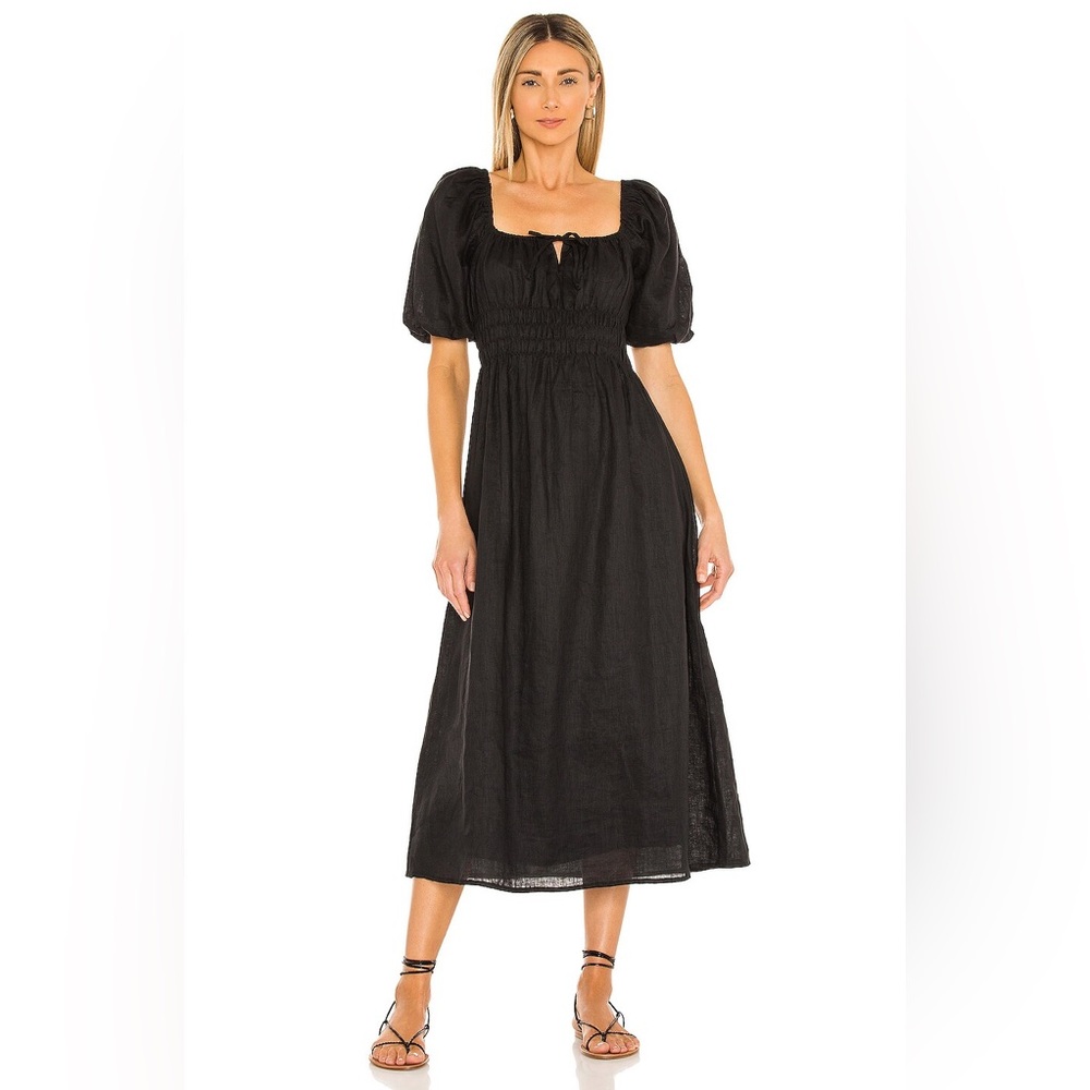 Maurelle Midi Dress in Plain Black